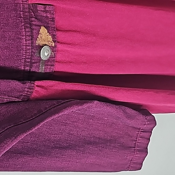 Blue Cactus VTG Western Rustic Prarie Boho Midi Dress Painted Patch Print Detail - Picture 6 of 11